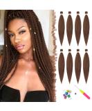 Feshfen Pre Stretched Yaki-Texture Hair Extensions for Braids - 55 cm 8 Pack | Light Auburn 30# Synthetic Braiding Hair - Buy Online on GoSupps.com