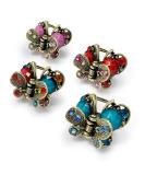 Kavya Small Crystal Butterfly Hair Clips - Vintage Slipproof Metal Mini Hair Grippers for Women & Girls (4 PCs) - Retro Hair Jewelry Accessories - Buy Online on GoSupps.com