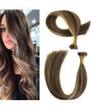 KOCONI 18 Brown Blonde Ombre Nano Ring Human Hair Extensions - Double Drawn Remy Hair, 50g - P4/27 - Buy Online on GoSupps.com