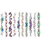 10 Sheets Realistic Flower Temporary Tattoos for Women - Long Back Sleeves & Waist Back Butterfly Designs - Perfect Body Art for Parties & Festivals - Buy Online on GoSupps.com