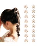 Doromy 16Pcs Small Faux Pearl Floral Hair Claw Clips for Women and Girls - Mini Crystal Flower Design Barrettes - Sweet Artificial Flower Hair Accessories - Buy Online on GoSupps.com