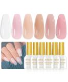 Artdone Sheer Gel Nail Polish Set - 6 Colors Translucent UV Gel for All Seasons - Milky White Pink Nude & Brown - Soak Off LED Lamp Manicure Kit - Buy Online on GoSupps.com