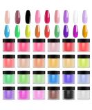 TEEROVA 24 Colors Acrylic Nail Powder Set for DIY Nail Art - Professional Nail Extension Powders for 3D Decoration - Popular Kit for Beginners - Buy Online on GoSupps.com