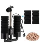 AQQA aquarium sponge filter 3/5W electrical aquarium filter quiet diving foam double sponge filter for biological and mechanical filtering (s) 3W for 35-150 l - Buy Online on GoSupps.com