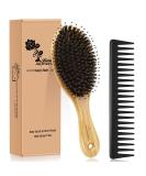 Hair Brush Comb Set Boar Bristle Hairbrush for Curly Thick Long Fine Dry Wet Hair,Best Travel Bamboo Paddle Detangler Detangling Hair Brushes for Women Men Kids Adding Shine Smoothing Hair Natural Wood Color3 - Buy Online on GoSupps.com