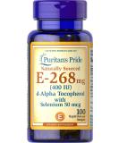 Puritan's Pride Vitamin E with Selenium 400 IU Softgels - Natural 100 RR | High Quality Supplements - Buy Online on GoSupps.com