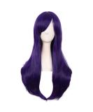MapofBeauty 28 Inch Dark Purple Curly Hair Cosplay Wig for Women with Side Bangs - Buy Online on GoSupps.com