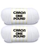 Caron One Pound White Yarn 2-Pack - 454g/16oz Each - 4 Medium Worsted Yarn - 812 Yards - for Knitting and Crochet - Acrylic Material - Buy Online on GoSupps.com