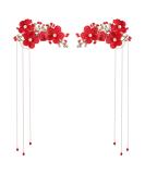 Beaupretty Bridal Tassel Hairpins | Flower Pearl Rhinestone Chinese Style Hair Clip | Wedding Hair Accessories - Red - Buy Online on GoSupps.com