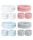 Pink White Blue Grey Spa Facial Headband Set | Soft Microfiber Makeup Hair Wraps for Women | 12 Pieces - Buy Online on GoSupps.com
