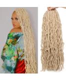 24 Inch Blonde Faux Locs Crochet Hair 2Packs - Natural Wavy Curly Soft Locs Extensions - Pre-Looped Goddess Dreadlocs for Women (24 Inch 613) - Buy Online on GoSupps.com