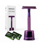 Zomchi Safety Razor for Women - Double-Blade Metal Razor with 10 Blades Purple Shaving Set Perfect for All Double-Blade Razors - Buy Online on GoSupps.com
