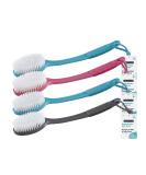 Freeman Gentle Bristle Bath Brush - Soft & Stiff Shower Bristles - Long Rubber Handle - Exfoliates Skin for Back & Body - Stimulates Blood Circulation - 1 Count - Buy Online on GoSupps.com