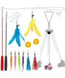 2PCS Retractable Cat Wand Toys + 10PCS Teaser Refills & 1PCS Hanging Door Self-Play Cat Toy - Interactive Kitten Toy Set for Teaser Play and Exercise - Buy Online on GoSupps.com