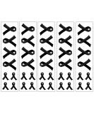 40 Black Ribbon Temporary Tattoos for Melanoma, Gun Control, Skin Cancer, Sleep Disorders Awareness - Buy Online on GoSupps.com