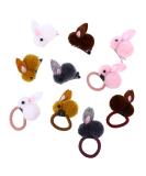 Frcolor 10-Piece Plush Rabbit Ponytail Holder Clips - Cute Elastic Hair Ties for Women & Girls - Random Styles - Shop Internationally! - Buy Online on GoSupps.com