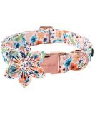 Shop Unique Style Paws Dog Collar - Adjustable Peach Flower Cotton Collar for Stylish Dogs | Comfortable & Durable | Perfect for Young Girls | Fits Neck 13.5-22in - Buy Online on GoSupps.com
