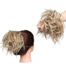 Sandy Blonde to Bleach Blonde Tousled Hair Extensions Scrunchie - Instant Ponytail Wig for Tousled Updo Hairstyle - Buy Online on GoSupps.com