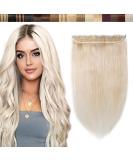 SEGO Clip In Extensions - 100% Remy Human Hair Straight Platinum Blonde #60-1 14 (35cm) 45g Hairpiece for Volume & Length - Buy Online on GoSupps.com