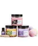 Spa Luxetique Pink Himalayan Bath Salts Set with Essential Oils and Bath Bombs - 8pcs, Revitalize and Soothe Skin, Relaxing Spa Gifts for Women - Buy Online on GoSupps.com