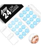 ACVVIP Silicone Ear Plugs - 24 Reusable Noise Canceling Earplugs for Sleeping & Travel - Soft Light Blue with Carrying Box - Buy Online on GoSupps.com