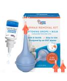 WaxBgone Earwax Removal Kit - Safe & Effective Ear Cleaning with Drops Large 2-oz Bulb Syringe & 3 SoftSpray Tips - Gentle Wax Softening & Foaming Action - Buy Online on GoSupps.com