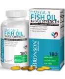 Bronson Omega 3 Fish Oil Triple Strength 2720 mg, High EPA 1250 mg DHA 488 mg, Non-GMO Heavy Metal Tested, 180 Softgels 180 Count (Pack of 1) - Buy Online on GoSupps.com