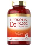 Carlyle Liposomal Vitamin D3 10,000 IU 400 Softgels | Non-GMO Gluten Free | High Potency Supplement - Buy Online on GoSupps.com