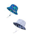 LANGZHEN Beach Sun Protection Hat for Baby Girls 6-12 Months - Adjustable Toddler Kids Hat with Wide Brim and Chin Strap - Whale+Blue Fish Design - Buy Online on GoSupps.com
