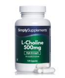 Choline Bitartrate Capsules | Super Strength 500mg Formula Supplement | 120 Capsules 2 Month Supply | Vegan & Vegetarian Safe - Buy Online on GoSupps.com