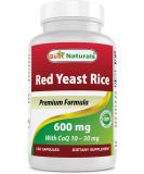 Best Naturals Red Yeast Rice with CoQ10  120 Capsules - Cardiovascular Formula Contains 600 mg of Red Yeast Rice ans 30 mg of CoQ10 - Buy Online on GoSupps.com