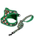 Shop Bella & Pal Dog Harness Set - Comfortable Air Mesh with Reflective Strip for Small & Medium Dogs - Anti-Train No Tensile Leash - XS Christmas Green - Buy Online on GoSupps.com