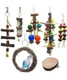 Chikanb 7-Pack Parrot Toys African Grey Parrots Swing Chewing Hanging Toy Colorful Bell Hammock Ladder Perch Platform Chewing Toys for Parakeets Cockatiels Macaws Love Birds Finches Little Birds - Buy Online on GoSupps.com