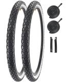Bike Tire 26 x 2.125 Inch Folding Replacement Set for Beach Cruiser - White Sidewall, 2 Tires, 2 Tubes, 2 Levers - Buy Online on GoSupps.com