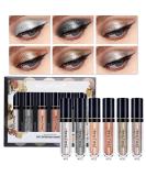 6 Colors Liquid Eyeshadow Set - Metallic Glitter Waterproof & Durable Pigmented Shine - Buy Online on GoSupps.com