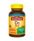 Vitamin D3 2000 IU 220 Tablets - Immune Health, Strong Bones & Muscles - 250% Daily Value - 1 Pack - Buy Online on GoSupps.com