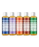 Dr. Bronner's 4oz Pure-Castile Liquid Soap Variety Pack - Peppermint Lavender Tea Tree Eucalyptus Almond - Organic Oils - 18-in-1 Uses - Buy Online on GoSupps.com