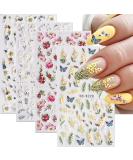 5D Embossed Flower Nail Art Stickers - Spring/Summer Butterfly Daisy Design for Women and Girls - Buy Online on GoSupps.com