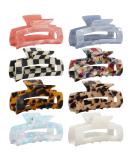 8 Pack Medium Size Leopard Print Hair Claw Clips - Strong Hold Acrylic Barrettes for Women and Girls - Buy Online on GoSupps.com