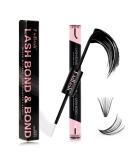 Cluster Lash Glue for Eyelash Extensions - 2 in 1 Waterproof Lash Bond | Strong Hold 72 Hour Wear (10ml Black + Clear - Buy Online on GoSupps.com