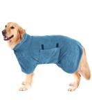 Pettom Dog Bathrobe - Fast-Drying Microfiber & Super Absorbent Cotton for XS S M L Dogs - Upgraded Blue Fabric - Buy Online on GoSupps.com