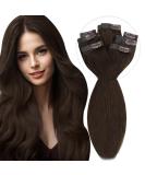Vivien Real Hair Clip-In Extensions - Darkest Brown PU 140g/7pcs - 22 Inch Length | Premium Quality Real Hair - Buy Online on GoSupps.com