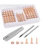 JUNE SunShine 84Pcs Copper Rivets and Burrs Set with Leather Hole Punch Cutter - Leather Working Supplies - Buy Online on GoSupps.com