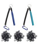 Wacky Rig Tools 2 Pcs with 320 Pcs Wacky O-Rings | Luxiv Fishing Worm Rig Tool Kits | Clip Baits Tools with Keychain - Blue - Buy Online on GoSupps.com