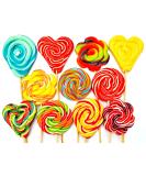 Rainbow Lollipops Swirly Lollies Kids Party Bags Cake Toppers Halal Vegan 4 Assorted Shapes (30) - Buy Online on GoSupps.com