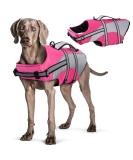 Hjyokuso Adjustable Life Jacket for Small Dogs Reflective & Ripstop Swimming Aid with Buoyancy & Rescue Handle for Boating & Canoeing in Rosa - Buy Online on GoSupps.com