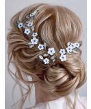 JONKY Flower Hair Vine Silver Headband - Bridal Rhinestone Hair Piece for Wedding - Buy Online on GoSupps.com
