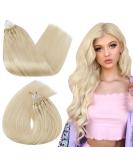 UGEAT 60 cm Microring Extensions - Real Hair Blond #60 50g Loop Extensions Platinblond Hair 50 Strands for Volume & Length - Buy Online on GoSupps.com