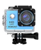 Vemont 1080P 12MP Action Camera - Full HD Sports Cam 30m Waterproof with Mounting Kit - Blue - Buy Online on GoSupps.com
