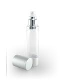 Luxe Airless Pump Bottle 50 ML - Clear & Matte Silver Lid for Homemade Beauty Products Lotion & Serum - International Shipping Available - Buy Online on GoSupps.com
